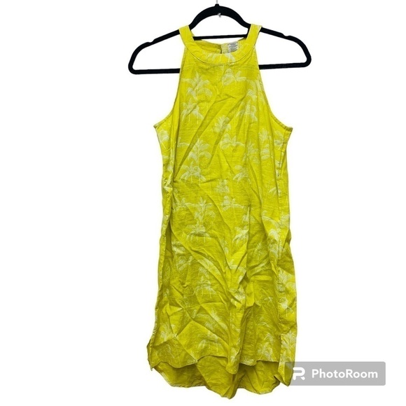C&C California 100% Linen Palm Tree Dress - Picture 1 of 11
